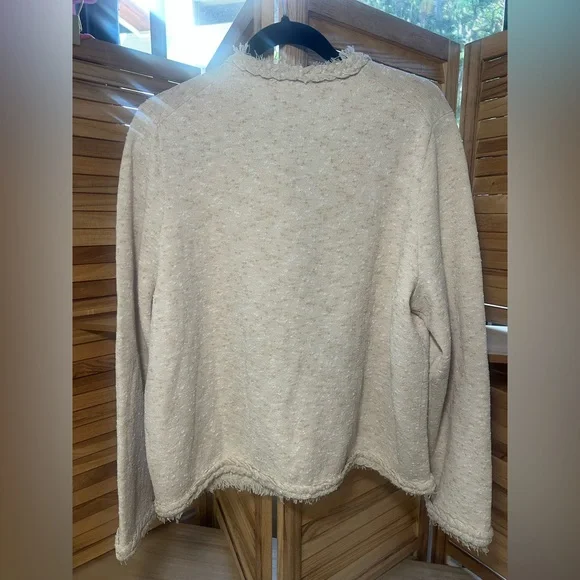New With Tags J. Crew Women's Textured Cream Cardigan, XL - Picture 9 of 13